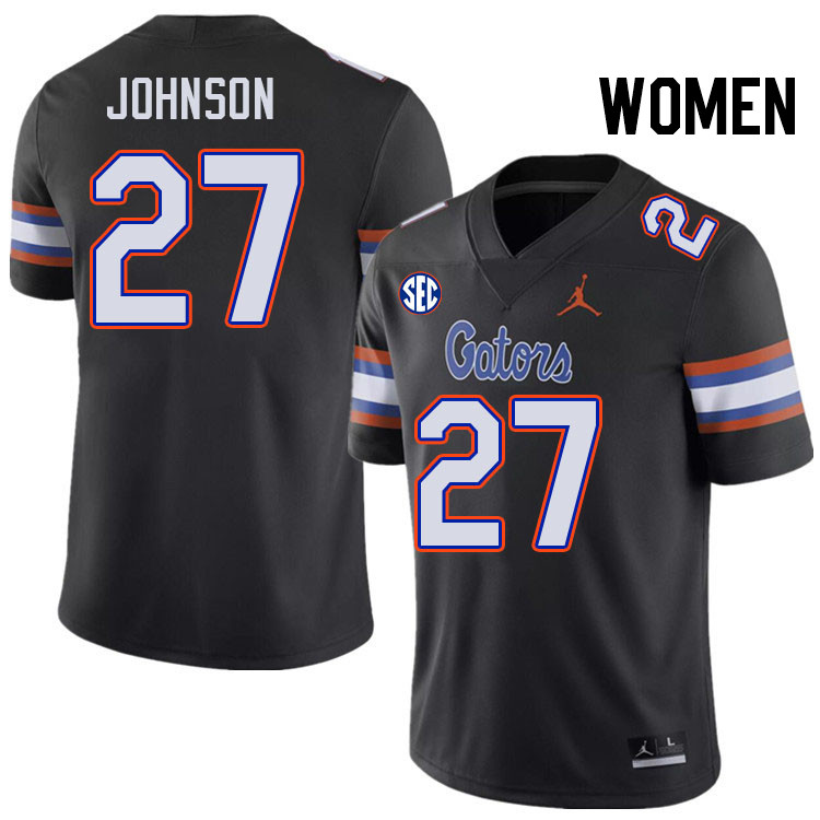 Women #27 Dijon Johnson Florida Gators College Football Jerseys Stitched-Black